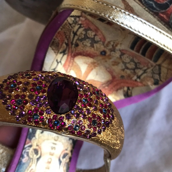 Giuseppe Vicini purple  and gold sandals - Picture 5 of 6